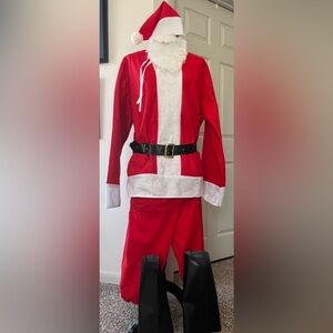 Men's Red and White Santa Claus Costume